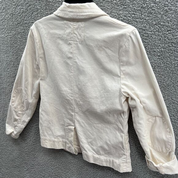 Anthropologie Cartonnier Women's Size 8 Denim Kittery Blazer Jacket Elbow Patch - Picture 7 of 12